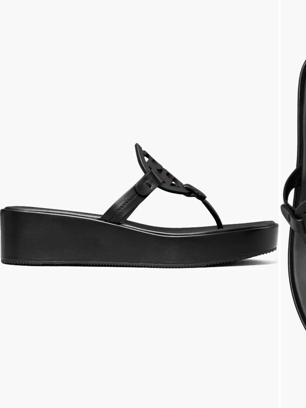 Tory Burch Black Miller Leather Thong Sandals - Picture 3 of 3